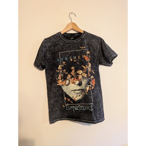 evanescence dark gray heathered butterfly synthesis tee shirt size S - Picture 1 of 5